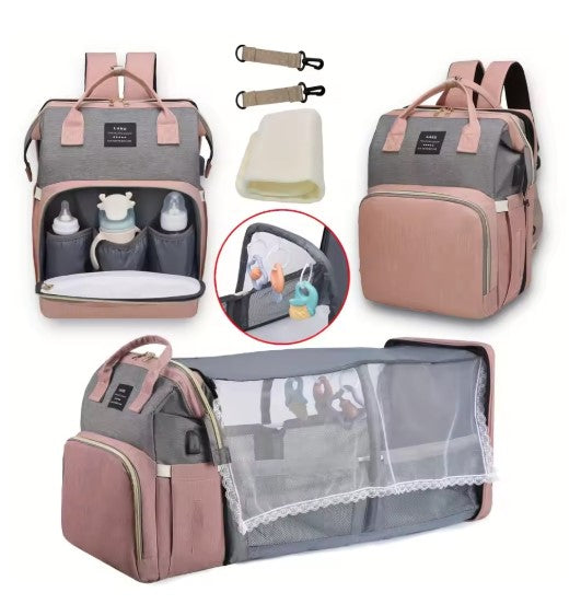 Large-Capacity Mommy Bag – Stylish Waterproof Backpack for Busy Parents